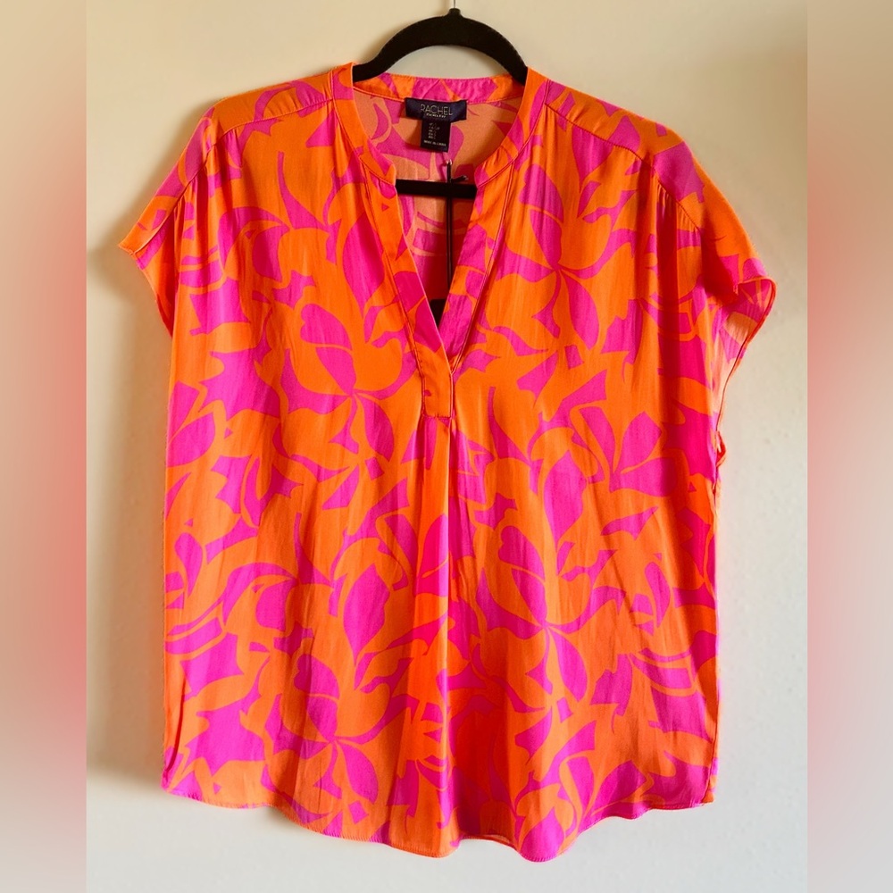 RACHEL Rachel Roy Orange and Pink Blouse